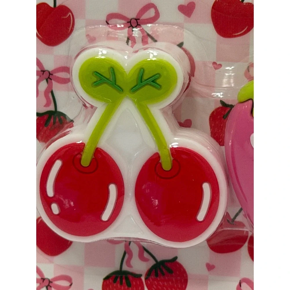 Fourstar Group Fruit Pencil Sharpener Set 2PC Cherry and Strawberry Pink Red NEW